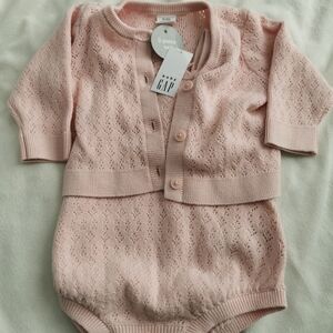 GAP Light Pink Knit Baby Set